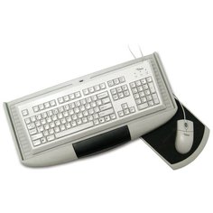 Полка для клавиатуры с подставкой под мышь, серая GTV