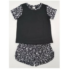 Пижама ЁМАЁ размер 116, чёрный/набивка