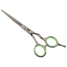Прямые ножницы парикмахерские DEWAL Profi Step 102/5.5 5.5", серебристый/зеленый
