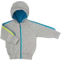 Толстовка lucky child размер 18 (56-62), серый/голубой