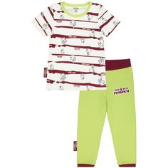 Пижама lucky child размер 30 (104-110), зеленый/белый