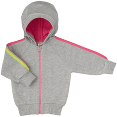 Толстовка lucky child размер 20 (62-68), серый/розовый