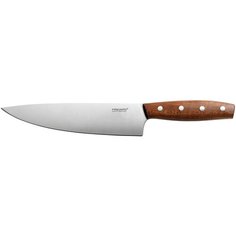 Шеф-нож FISKARS Norr, лезвие 20 см, серебристый/коричневый