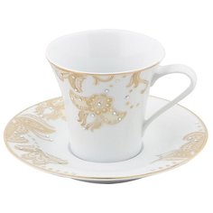 HARMONIE чайная чашка с блюдцем PORLAND 90 мл, белый, золотой, 04A+P015838