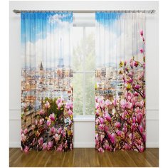 Фотошторы "Париж с моего окна", 145*260 см, 2 шт. Сирень