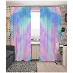 Фотошторы Сирень блэкаут 145*260 см, 2 шт. (комплект - 2 шт.) 20477