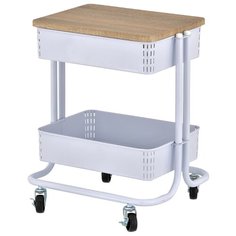 Этажерка-тележка My Space TW3P, поднос и 2 корзинки, белый