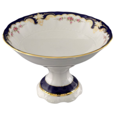 Ваза для фруктов Соната Розовый узор, 23 см, на ножке, Leander