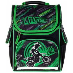 ArtSpace ранец Junior Moto, черный/зеленый