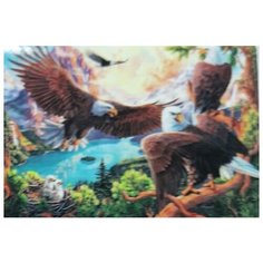 Алмазная мозаика "Орлиная стая", 30х40 см (с подрамником, с полным заполнением) Рыжий кот