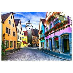 Алмазная мозаика, блестящая "Яркий город", 30х40 см (без подрамника, с полным заполнением) Рыжий кот