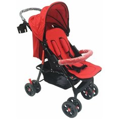 08-YM-BS Коляска прогулочная (5 положений спинки, красный) колеса пластик Baby Style