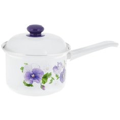 Кастрюля Лысьва Анютины глазки с ручкой 1608АП/4 1.5л Лысьвенские эмали