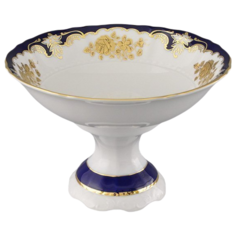 Ваза для фруктов на ножке Соната Золотой узор, 23 см, Leander