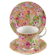 Сервиз для завтрака Моника Яркие цветы, чайный, 3 пр., Leander