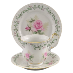 Сервиз для завтрака Моника Бледная роза, чайный, 3 пр., Leander