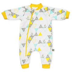 Комбинезон Сонный Гномик, размер 62, белоснежный с рисунком