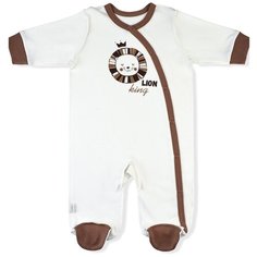 Комбинезон LEO, размер 62, экрю+кофейный Лео