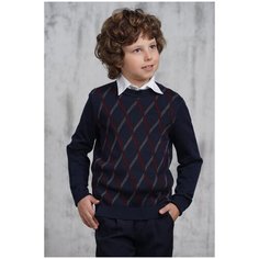 Джемпер VAY размер 122, синий/бордо/серый