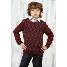 Джемпер VAY размер 158, бордо/синий/серый