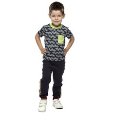 Футболка lucky child Ми-ми-мишки, размер 26 (80-86), черный/зеленый