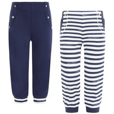 Брюки lucky child размер 30 (116-122), синий/белый