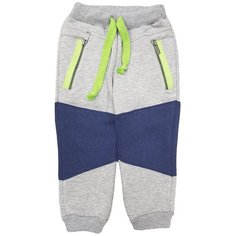 Брюки ЁМАЁ размер 98, серый/синий меланж