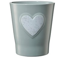 SOENDGEN Кашпо для цветов / Горшок керамический для цветов и растений LOVELY HEARTS PASTEL мятный / Германия