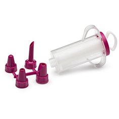 Кулинарный шприц с 4 насадками APOLLO "Dolce" розовый