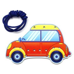 WoodLandToys Шнуровка цветная "Машина"