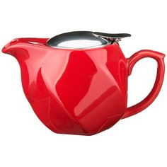 Заварочный чайник 500мл с ситом и металлической крышкой черный Agness