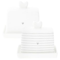 Масленка "White/heart", в серую полоску Bastion Collections