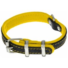 Ошейник Аркон Фетр (оф16) 22-30 см черный/желтый