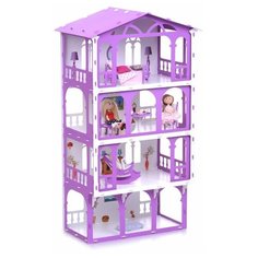 KRASATOYS кукольный домик Елена 000283/000284, белый/сиреневый