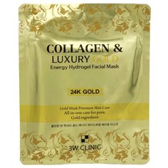 3W Clinic гидрогелевая маска Collagen & Luxury Gold с коллагеном и золотом, 30 г