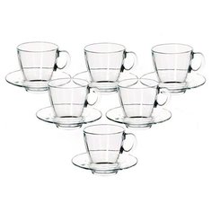 Чайный сервиз Pasabahce Aqua 95040, 6 персон, 12 предм., бесцветный