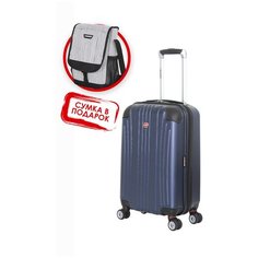 Чемодан WENGER Ridge, цвет синий , АБС-пластик, 34х24х54 см , 31л + сумка Wenger MR-6171003156.pod