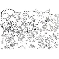 Woozzee Раскраска плакат Сказочный лес