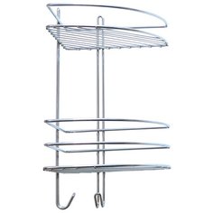 Полка для ванной комнаты "Консулл", 2-ярусная, угловая, с крючками, 200х200х350 мм 48991-2/