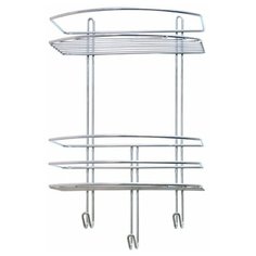 Полка для ванной комнаты "Консулл", 2-ярусная, с крючками, Прямая , 250х150х385 мм 48901-2/