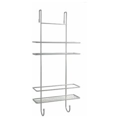 Полка прямая 2-ярусная для душевой кабины Цвет: Хром Размеры: 250х105х600мммм "Консулл",