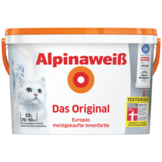 Краска Alpina Alpinaweiß влагостойкая моющаяся матовая белый 10 л