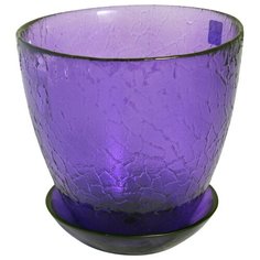 93-025 "Горшок с подд. №2 Змейка" крш.фиол. Nina Glass