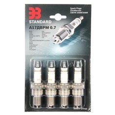 Свечи зажигания ЭЗ Standard А17ДВРМ 0,7, комплект 4 шт. ВАЗ (LADA) 2101-07, 2108-2112, Нива, 1111 Ока, АЗЛК 2141, ЗАЗ 1102, карбюратор Bosch