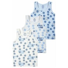 Майка BAYKAR размер 86/92, серый/голубой/молочный