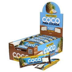 Батончик Snaq Fabriq Coco Pina Colada Кокос с ананасом, 40 г, коробка, 30 шт.