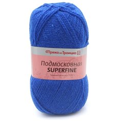 Пряжа из Троицка Подмосковная Superfine 100гр. 460м. (50% шерсть, 50% акрил ) (0170 василек), 5 мотков Троицкая камвольная фабрика