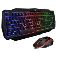 SVEN GS-9100 Набор игровые клавиатура и мышь (USB, мембранная, 104 клавиши, RGB подсветка, оптическая, 4 кнопки, 1600 dpi)