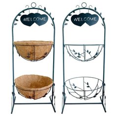 Кашпо коковита напольное двойное Welcom, Грин Бэлт Green Belt