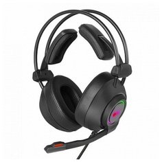 HIPER Deeper Игровая гарнитура черная (jack 3.5 мм, 50 мм, RGB подсветка)